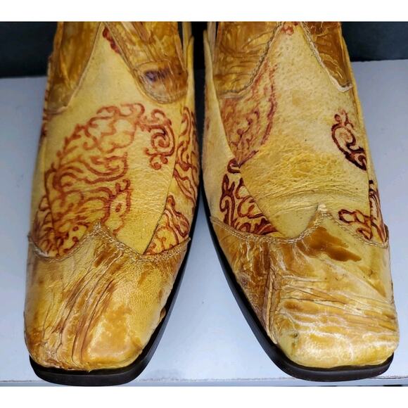 Jo Ghost Italian Yellow Crocodile Leather Loafers Vero Cuoio Shoes EU45 US 12.5 - Picture 4 of 16